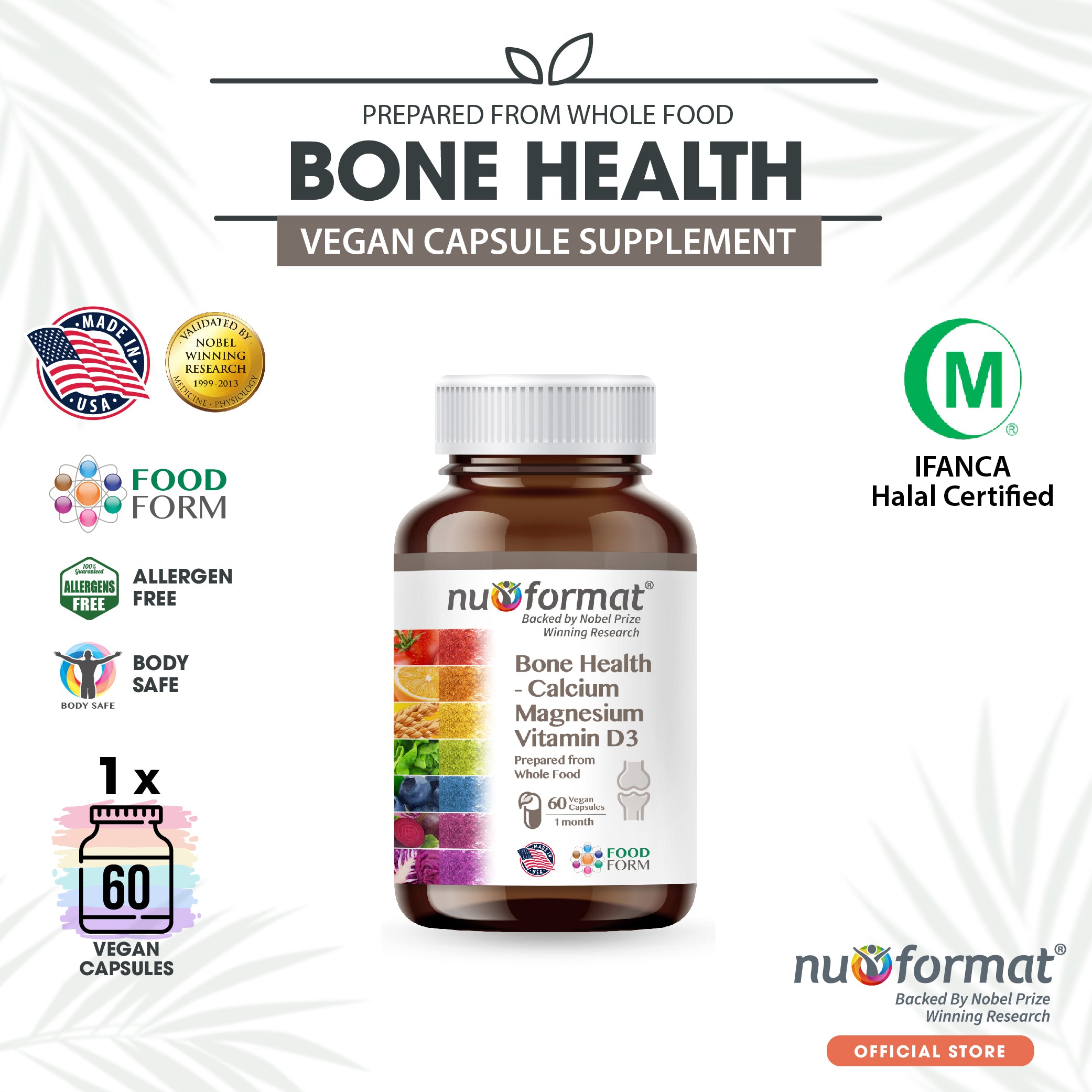 Nu-Format Bone Health - Calcium Magnesium Vitamin D3 (60 capsules)
