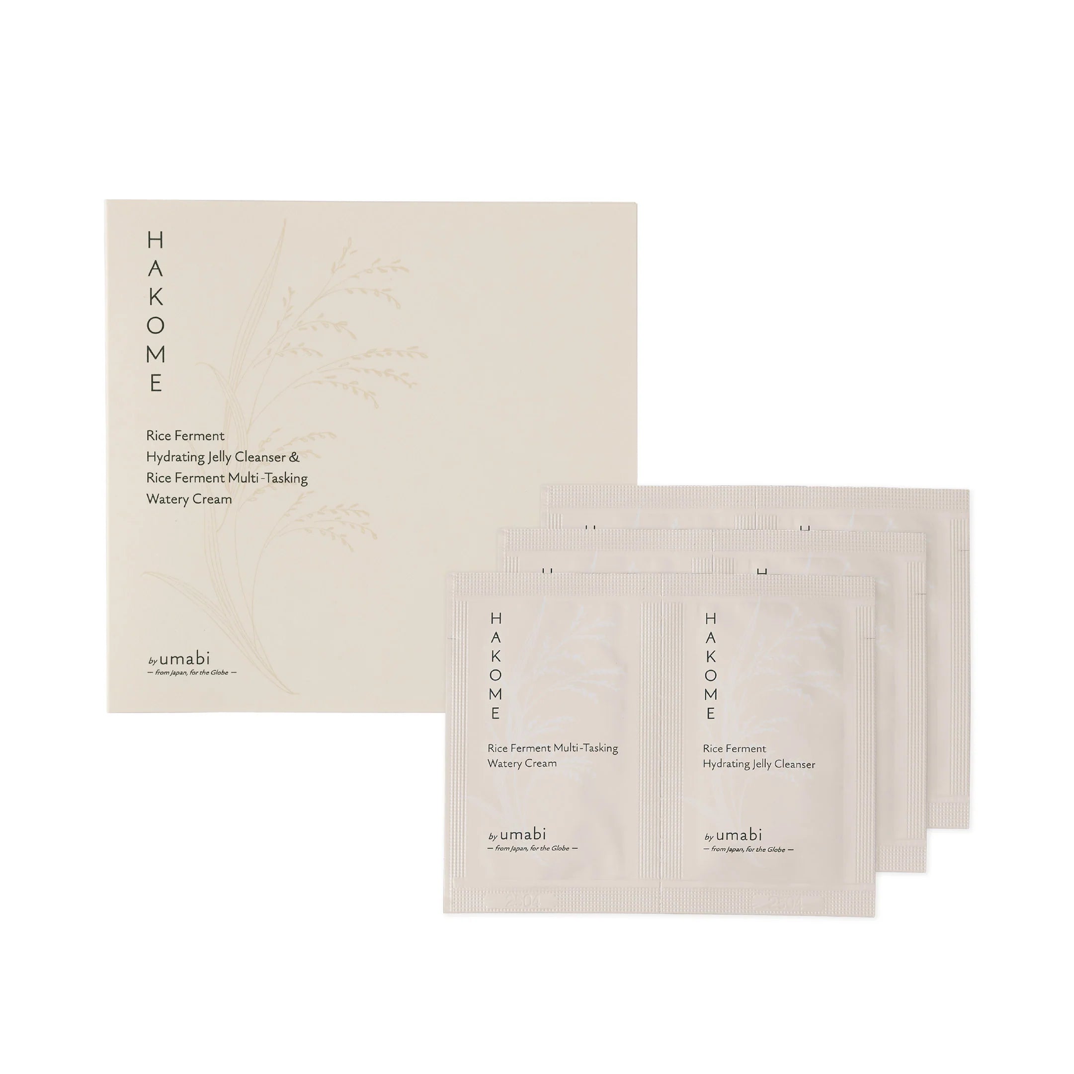 <Trial Pouch Set (3 Uses)> Rice Ferment Hydrating Jelly Cleanser & Rice Ferment Multi-Tasking Watery Cream