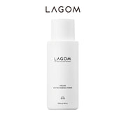 White bottle of LAGOM Cellus Revive Essence Toner on a white background