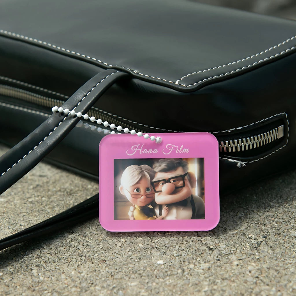 4 Cut Strip Film Keychain Keyring Holder
