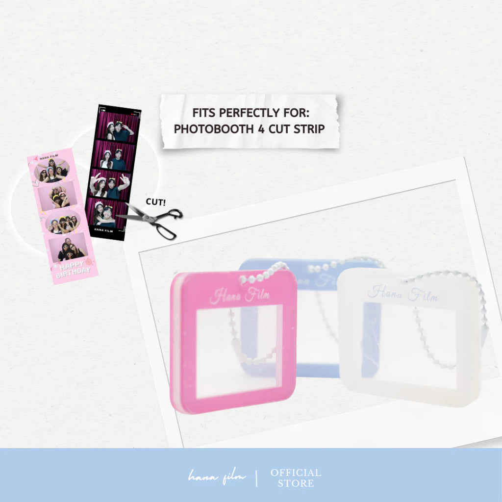 4 Cut Strip Film Keychain Keyring Holder