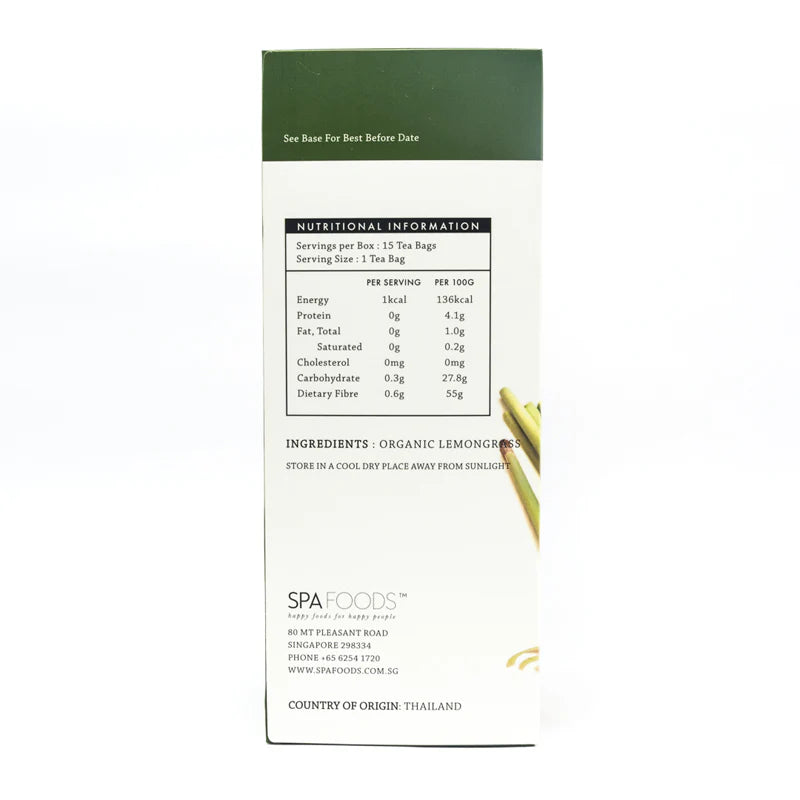 Organic Lemongrass Teabags (Sugar Free)
